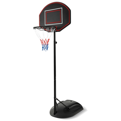 Système de basketball portatif réglable 5,5-7,5FT de Costway avec panneau incassable
