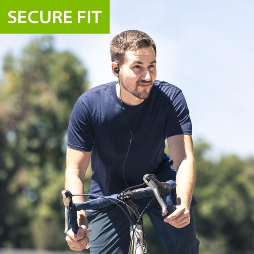 Avantree E171 - Sports Earbuds Wired with Microphone, Sweatproof Wrap Around Earphones with Over Ear Hook, in Ear Running Headphones for Workout