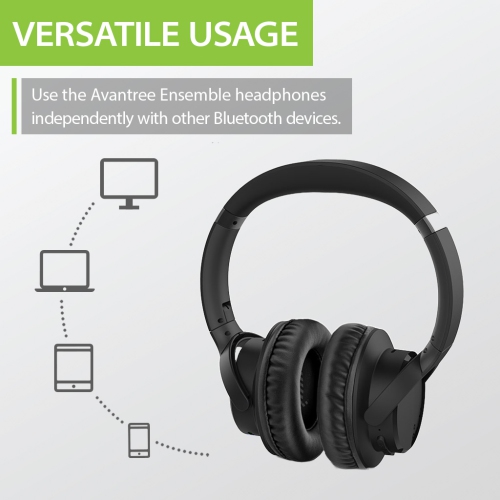 Avantree Ensemble - Wireless Headphones for TV Watching with Charging Dock, Easy Setup & Comfortable Fit for Seniors, 35hrs Playtime Bluetooth