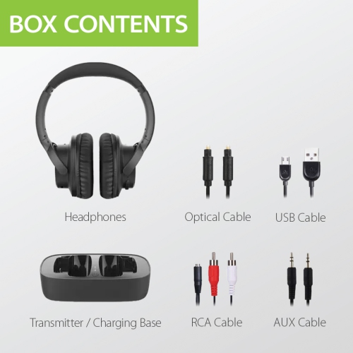 Avantree Ensemble - Wireless Headphones for TV Watching with Charging Dock, Easy Setup & Comfortable Fit for Seniors, 35hrs Playtime Bluetooth