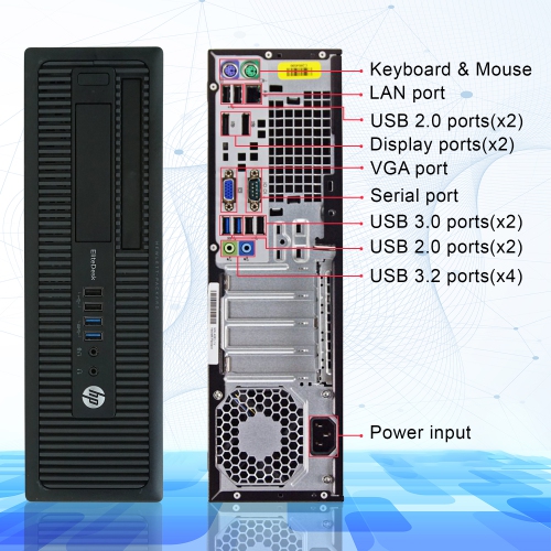 Refurbished - HP EliteDesk SFF Desktop Computer PC Combo | 24-inch Monitor | Intel Core i7 Processor | 32GB RAM | 1TB SSD | Windows 10 Pro | WiFi +