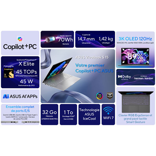 ASUS Vivobook S 15 OLED 15.6" Laptop - Cool Silver