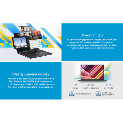 ASUS Vivobook 16 16" Laptop - Indie Black - English