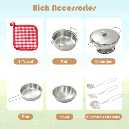 Gymax Kids Sandbox Outdoor Wooden Sandpit w/ Bottom Liner Creative Cooking Area