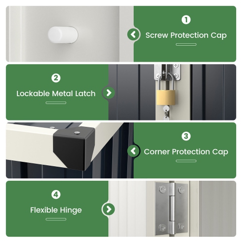 Gymax 4 x 3 FT Metal Outdoor Storage Shed w/ Lockable Door Garden Utility Tool House