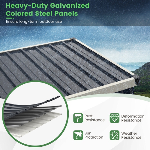 Gymax 4 x 3 FT Metal Outdoor Storage Shed w/ Lockable Door Garden Utility Tool House