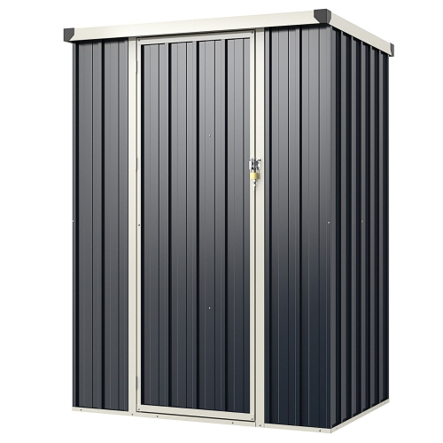 Gymax 4 x 3 FT Metal Outdoor Storage Shed w/ Lockable Door Garden Utility Tool House