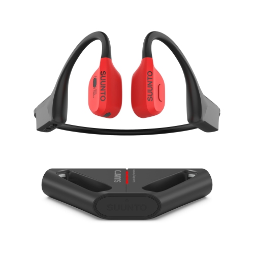 SUUNTO Wing Open-Ear Bone Conduction Bluetooth Wireless Sport Headphone with Charging Stand - Red