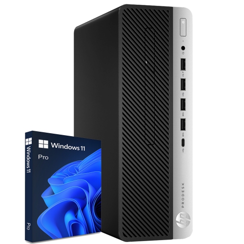 HP ProDesk 600 G4 Small Form Factor Desktop - Intel Core i5, 32GB Memory, 1TB SSD, Win 11 Pro + 24" Monitor by HP - Refurbished condition - Image 2