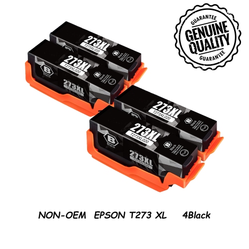 4 Black Compatible Ink Cartridge Replacement for Epson T273 273 XL to use with Expression Premium XP-520 XP-600 XP-610 XP-620 XP-800 XP-810 XP-820