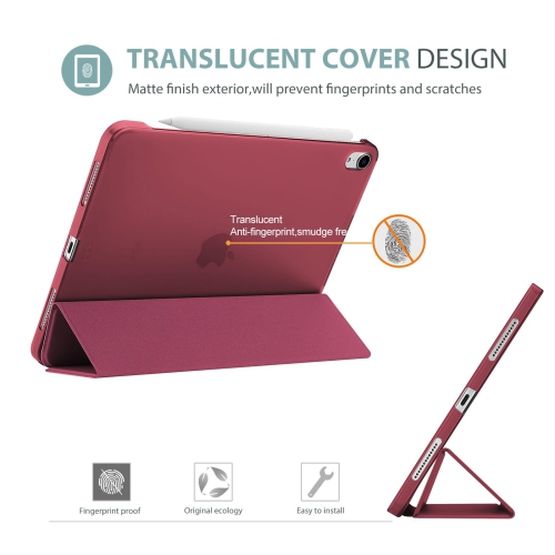 ProCase Smart Case for iPad Air 11-inch M2 2024/10.9 Air 5th Generation 2022/10.9 Air 4th 2020, Protective Cover for iPad Air 11 /Air 5 4 Gen -Wine