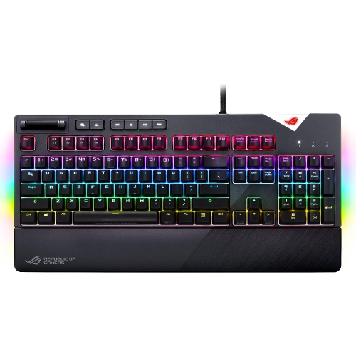 Refurbished Aura Sync RGB Mechanical Gaming Keyboard with Switches, Customizable Badge, USB Pass Through