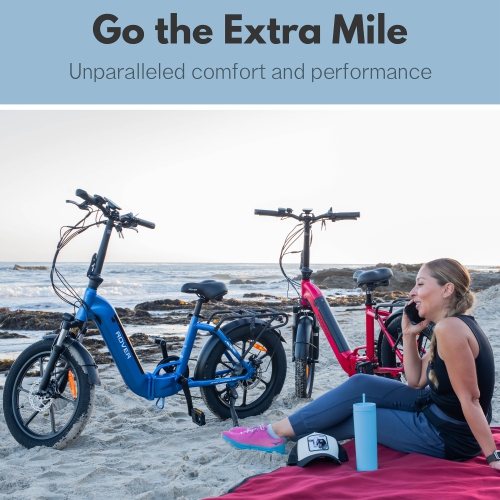 Rover By Land Rover 500-Watt Folding E-Bike with Pedal Assist-Red