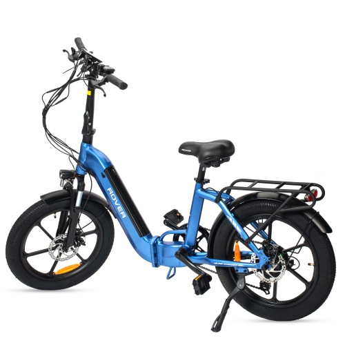 ROVER  By Land  500-Watt Folding E-Bike With Pedal Assist-Blue