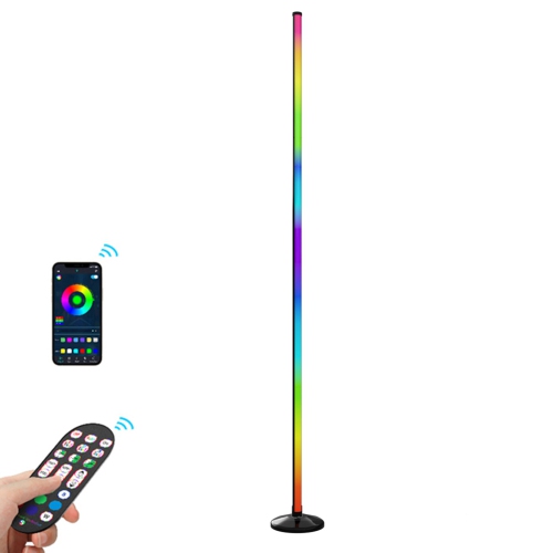 NAVOR  Led 47 Inch Height Standing Modern Floor Lamp App, Voice & Remote Control, 16 Million Colors, 350 Plus Lighting Modes Music Sync for Living Room, Gaming And Bedroom