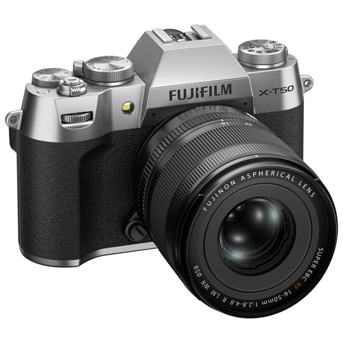 Fujifilm X-T50 Mirrorless Camera with 16-50mm Lens Kit - Silver