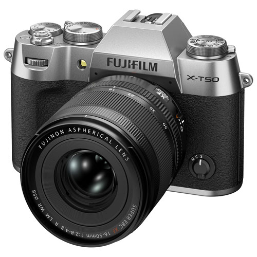 Fujifilm X-T50 Mirrorless Camera with 16-50mm Lens Kit - Silver