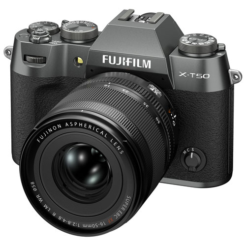 Fujifilm X-T50 Mirrorless Camera with 16-50mm Lens Kit - Charcoal Silver
