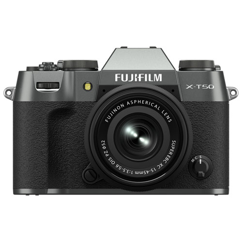 Appareil photo sans miroir X-T50 de Fujifilm avec objectif 15-45 mm - Argenté anthracite