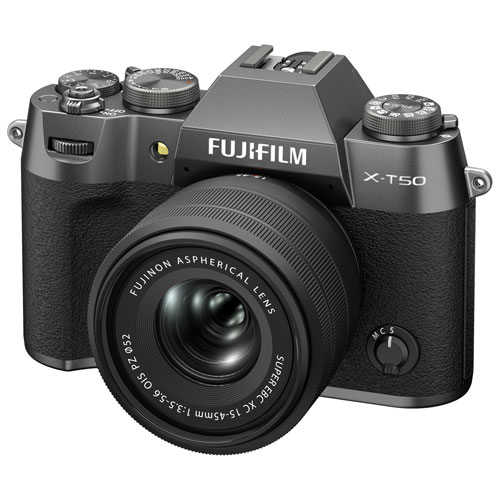 Appareil photo sans miroir X-T50 de Fujifilm avec objectif 15-45 mm - Argenté anthracite
