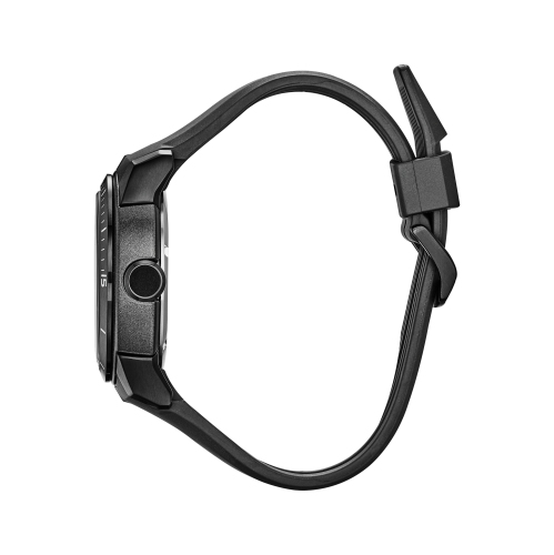 Marvel Mens Black Panther Japanese Eco-Drive Watch 47mm Black Stainless Steel Case Silicone Strap with Black Dial