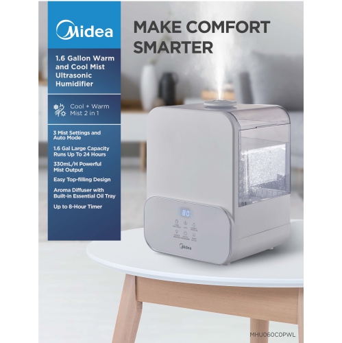 Midea Ultrasonic Humidifier SCK-3Q60B White