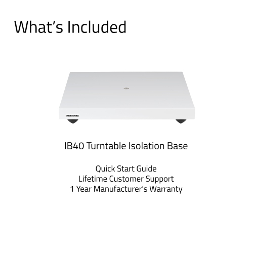 Fluance IB40 Turntable Isolation Base Anti-Vibration Wood Platform with Height Adjustable Feet and Bubble Level