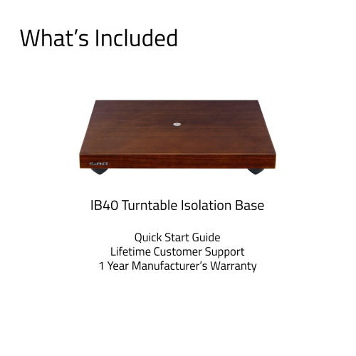 Fluance IB40 Turntable Isolation Base Anti-Vibration Wood Platform with Height Adjustable Feet and Bubble Level