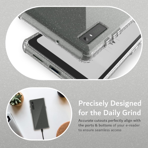 TUDIA SKN Onyx Boox Palma Case 6.13" Back Cover - Clear Glitter