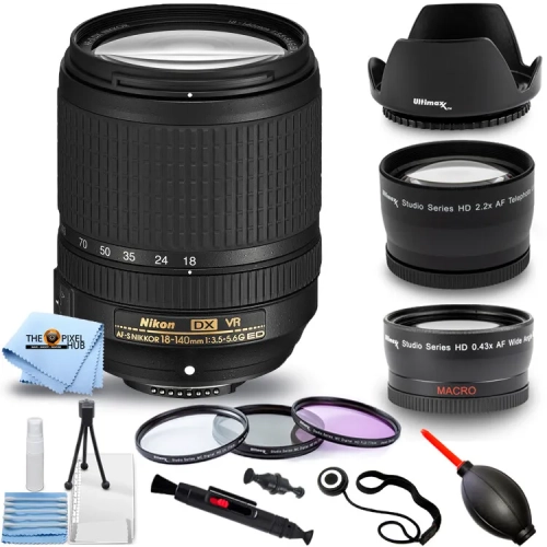 NIKON  Af-S Dx Nikkor 18-140MM F/3.5-5.6G Ed Vr Lens 2213 + Filter Kit Bundle