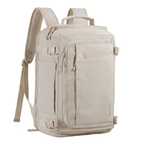 Beige travel backpack hotsell