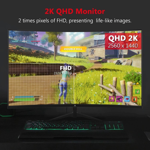 UG27Q 27" 2560x1440 2K QHD 165Hz 1ms Curved Gaming Monitor - Black
