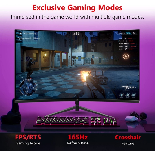 UG27Q 27" 2560x1440 2K QHD 165Hz 1ms Curved Gaming Monitor - Black