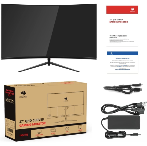 UG27Q 27" 2560x1440 2K QHD 165Hz 1ms Curved Gaming Monitor - Black