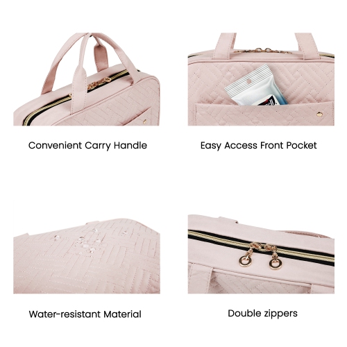 Bagsmart BoncheminThe Space Saver Toiletry Bag-Large Baby Pink
