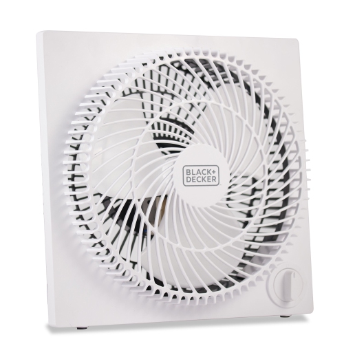 BLACK+Decker – ventilateur-boîtier portatif de 9 po, 3 réglages de vitesse et autoportant, blanc