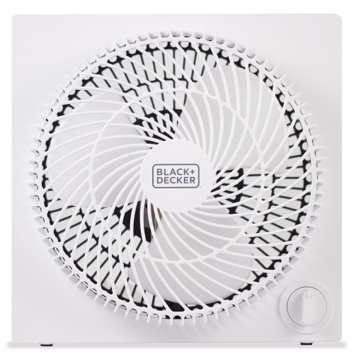 BLACK+Decker – ventilateur-boîtier portatif de 9 po, 3 réglages de vitesse et autoportant, blanc