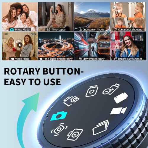 64MP 5K Digital Camera for Photography, Vlogging Cameras for YouTube with 3'' Flip Screen,16X Digital Zoom, with WiFi & App Control, Flash,SD Card, 2