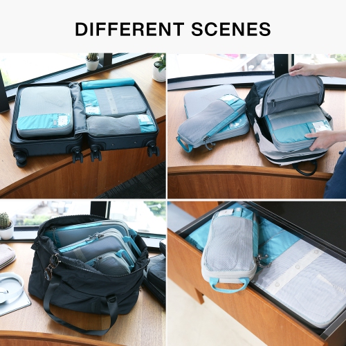 Bagsmart – cubes de rangement à compression, sarcelle