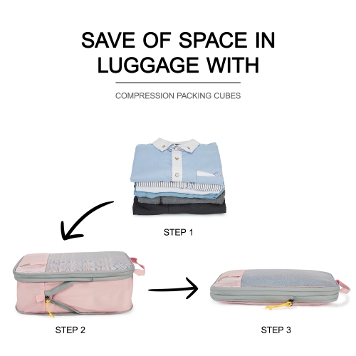 Bagsmart – cubes de rangement à compression, rose