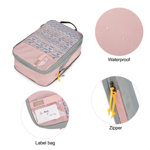 Bagsmart – cubes de rangement à compression, rose