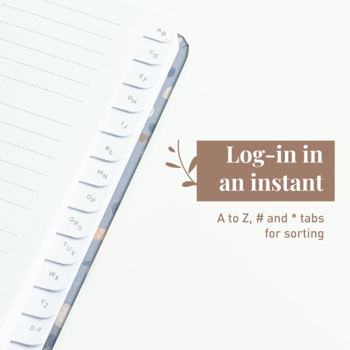 Rileys & Co Compact Terrazzo – Livre de mots de passe alphabétique, organisateur de connexion sécurisé, gardien de nom d’utilisateur Internet et site