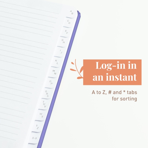 Rileys & Co Livret de mots de passe avec onglets alphabétiques, gestionnaire de mots de passe, livrets de mots de passe pour les aînés, carnet de