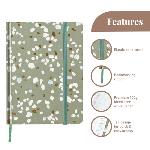 Rileys & Co Terrazzo Elegance – Livre de mots de passe | onglets alphabétiques, organisateur de mots de passe, sécurité Internet et gardien de