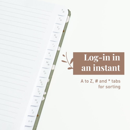 Rileys & Co Terrazzo Elegance – Livre de mots de passe | onglets alphabétiques, organisateur de mots de passe, sécurité Internet et gardien de