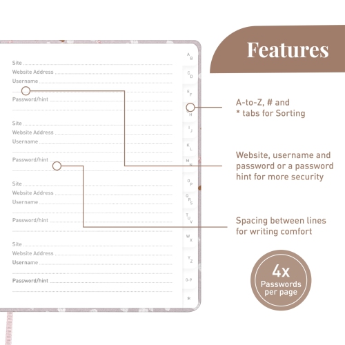 Rileys & Co. Terrazzo Elegance Password Book | Alphabetical Tabs, Password Organizer, Secure Internet & Website Login Keeper