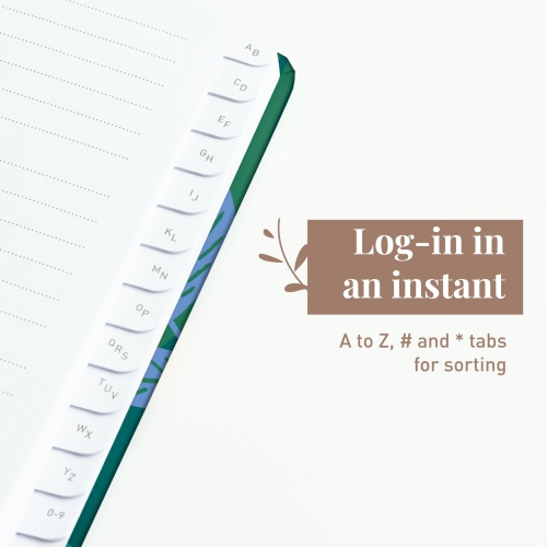 Rileys & Co Livre compact pour mots de passe de Tropical Paradise - par ordre alphabétique, pratique gestionnaire de mots de passe, parfait pour les