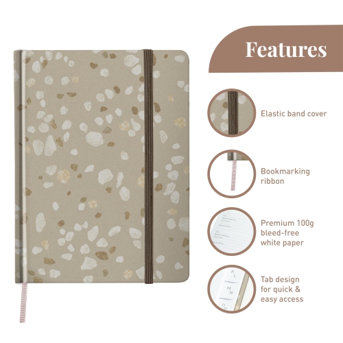 Rileys & Co Terrazzo Elegance – Livre de mots de passe | onglets alphabétiques, organisateur de mots de passe, sécurité Internet et gardien de