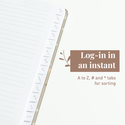 Rileys & Co Terrazzo Elegance – Livre de mots de passe | onglets alphabétiques, organisateur de mots de passe, sécurité Internet et gardien de