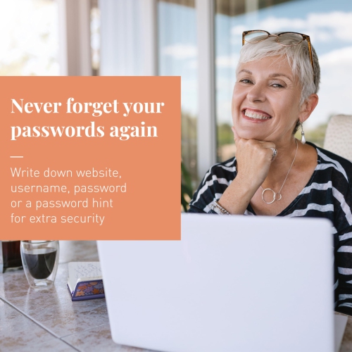 Rileys & Co Livret de mots de passe avec onglets alphabétiques, gestionnaire de mots de passe, livrets de mots de passe pour les aînés, carnet de